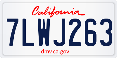 CA license plate 7LWJ263