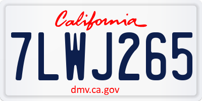 CA license plate 7LWJ265