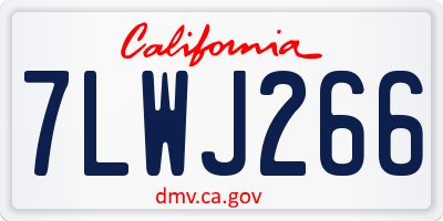 CA license plate 7LWJ266