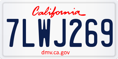 CA license plate 7LWJ269