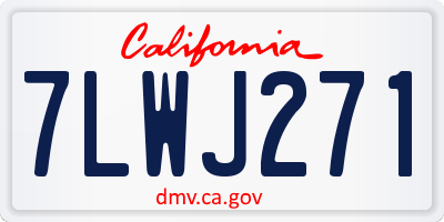 CA license plate 7LWJ271