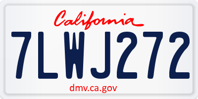 CA license plate 7LWJ272