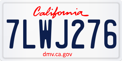 CA license plate 7LWJ276
