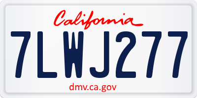 CA license plate 7LWJ277