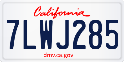 CA license plate 7LWJ285