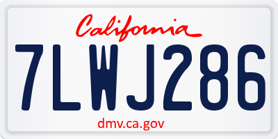 CA license plate 7LWJ286