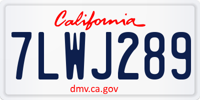 CA license plate 7LWJ289