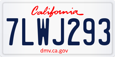 CA license plate 7LWJ293