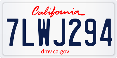CA license plate 7LWJ294