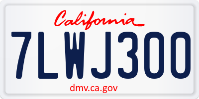 CA license plate 7LWJ300