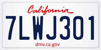 CA license plate 7LWJ301