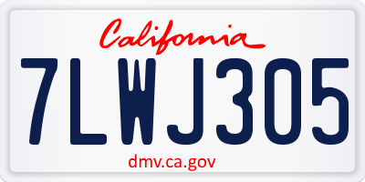 CA license plate 7LWJ305