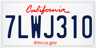 CA license plate 7LWJ310
