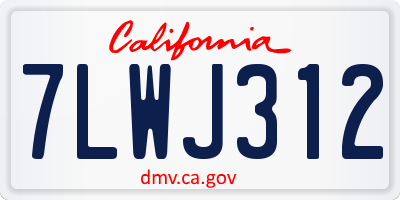 CA license plate 7LWJ312