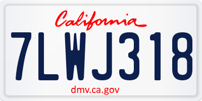 CA license plate 7LWJ318