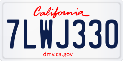 CA license plate 7LWJ330