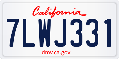 CA license plate 7LWJ331