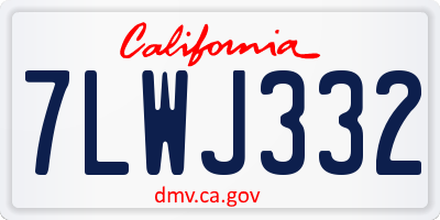 CA license plate 7LWJ332