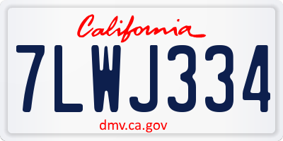CA license plate 7LWJ334