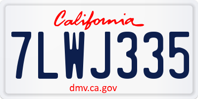 CA license plate 7LWJ335