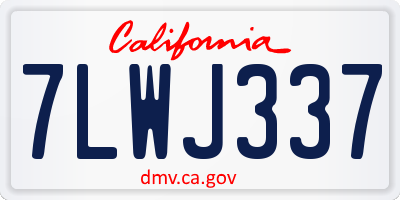 CA license plate 7LWJ337