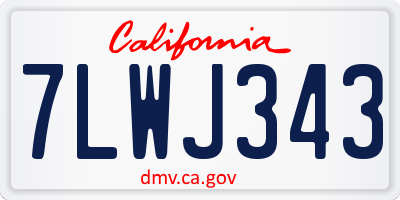CA license plate 7LWJ343