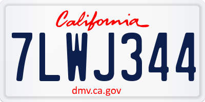 CA license plate 7LWJ344