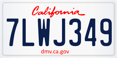 CA license plate 7LWJ349