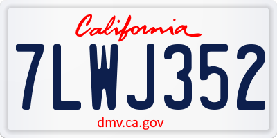 CA license plate 7LWJ352