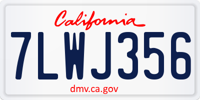 CA license plate 7LWJ356