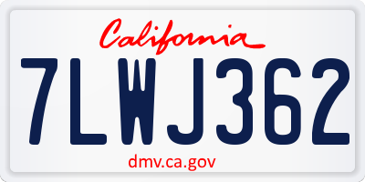 CA license plate 7LWJ362