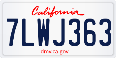 CA license plate 7LWJ363