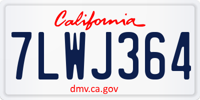CA license plate 7LWJ364