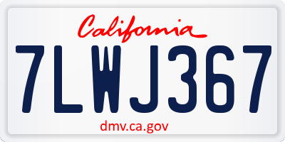 CA license plate 7LWJ367