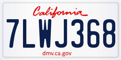 CA license plate 7LWJ368