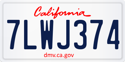 CA license plate 7LWJ374