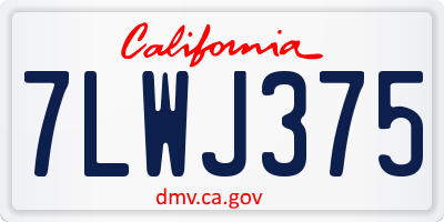 CA license plate 7LWJ375