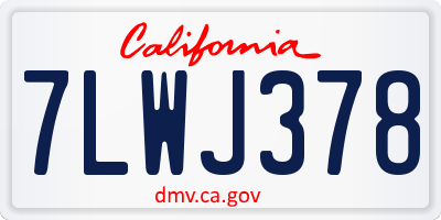 CA license plate 7LWJ378