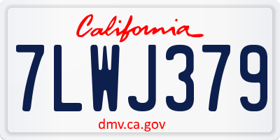 CA license plate 7LWJ379