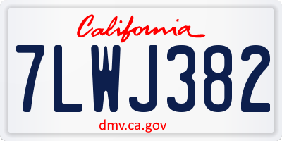 CA license plate 7LWJ382