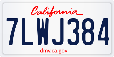 CA license plate 7LWJ384