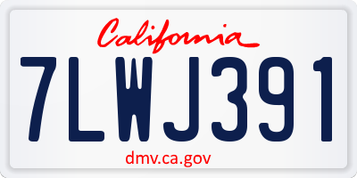 CA license plate 7LWJ391