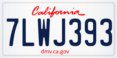 CA license plate 7LWJ393