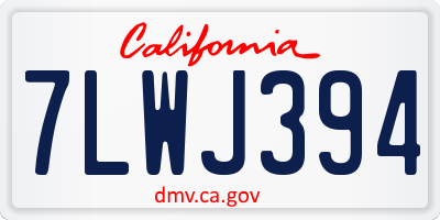 CA license plate 7LWJ394