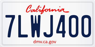 CA license plate 7LWJ400