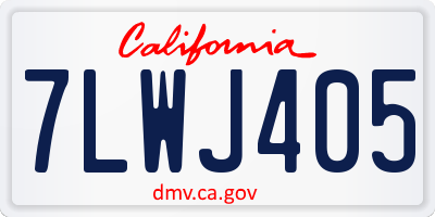 CA license plate 7LWJ405