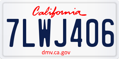 CA license plate 7LWJ406