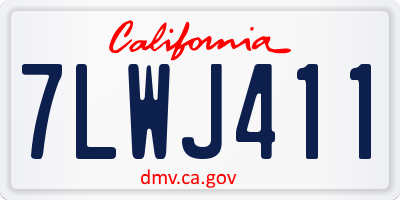 CA license plate 7LWJ411