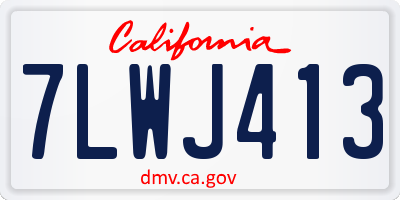 CA license plate 7LWJ413