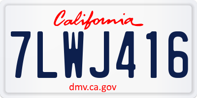 CA license plate 7LWJ416